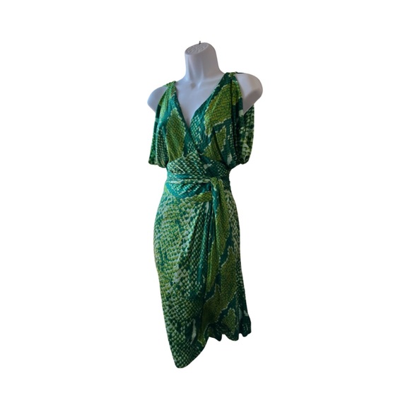 Diane Von Furstenberg Dresses & Skirts - Dian Von Furstenberg Silk Blend Sleeveless Wrap Dress In Stunning Green Print